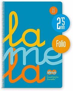 BLOC ESPIRAL FOLIO 80H 90GR CUADROVIA 2,5MM PLASTI