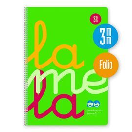 BLOC ESPIRAL FOLIO 80H 90GR CUADROVIA 3MM PLASTIC