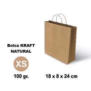 BOLSA KRAFT XS 18X8X24 100G LISO NEGRO 25 UNIDADES