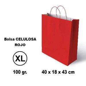 BOLSA CELULOSA XL 40X18X43 100G ROJO 25 UNIDADES