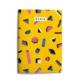 LIBRETA A4 80GR GRAPA 3D AMARILLA CUADROS 4MM RUBI