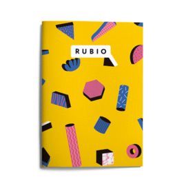LIBRETA A5 80GR GRAPA 3D AMARILLA CUADROS 4MM RUBI