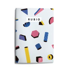 LIBRETA A5 80GR GRAPA 3D GRIS CUADROS 4MM RUBIO