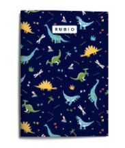 LIBRETA A4 80GR GRAPA DINOSAURIOS CUADROS 4MM RUBI