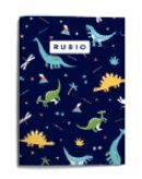 LIBRETA A5 80GR GRAPA DINOSAURIOS CUADROS 4MM RUBI