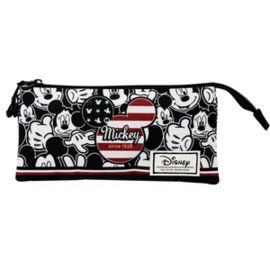 ESTUCHE PORTATODO TRIPLE HS MICKEY MOUSE U.S.A.