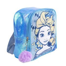 MOCHILA INFANTIL FROZEN CON POMPON Y ACABADO BRILL