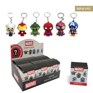 EXPOSITOR LLAVEROS MARVEL CAJA SORPRESA 6 MOD. SUR