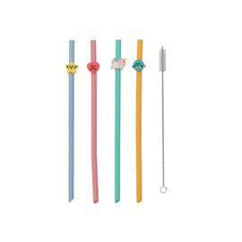 JUEGO 4 PAJITAS PARA BEBER PARA ANIMAR TUS BEBIDAS