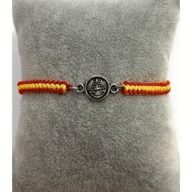 PULSERA VIRGEN ROCIO 10MM BAÑO PLATA MACRAME ESPAÑ