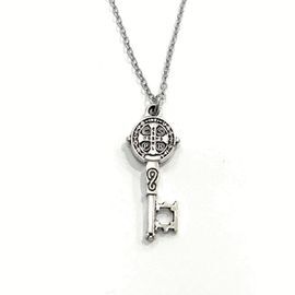 COLLAR LLAVE SAN BENITO METAL 24MM BAÑO PLATA