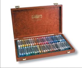 CAJA MADERA PASTELES TOISON D´OR. 48 COLORES.