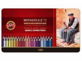 CAJA METALICA LAPICES ACUARELABLES MONDELUZ. 72 CO