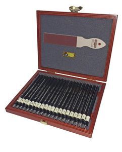 CAJA MADERA PORTAMINAS. 20 DUREZAS