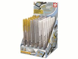 LAPIZ GELLY METALLIC ORO PLATA BLANCO EXPOSITOR 36