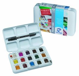 CAJA 12 PASTILLAS ACUARELA VAN GOHG POCKET BOX 3 GRATIS