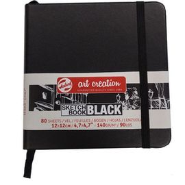 CUADERNO SKETCHBLOC 12X12CM PAPEL NEGRO
