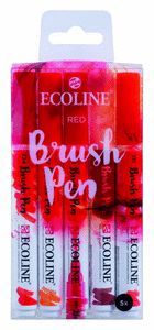 MARCADOR ECOLINE BRUSHPEN ROJO 5 UNIDADES