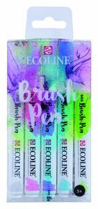 MARCADOR ECOLINE BRUSHPEN PASTEL 5 UNIDADES