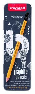 LAPIZ GRAFITO BRUYNZELL METAL ESTUCHE 6