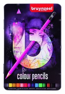 LAPIZ DE COLOR BRUYNZELL 12 UDS ROSA