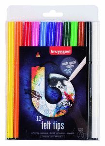 ROTULADORES BRUYNZELL ESTUCHE 12 AZUL