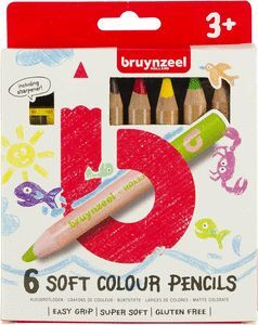 LAPIZ BRUYNZEEL 6 COLORES SUAVES ESTUCHE CARTON