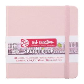 CUADERNO BOCETOS 12X12CM 140G 80 HOJAS ROSA PASTEL
