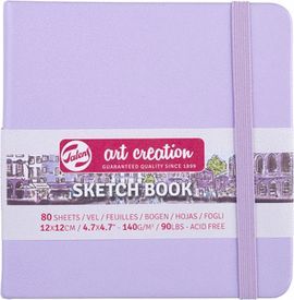 CUADERNO BOCETOS 12X12CM 140G 80 HOJAS VIOLETA PAS