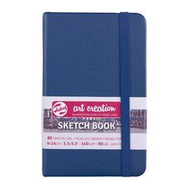 CUADERNO BOCETOS 9X14CM 140G 80 HOJAS AZUL MARINO