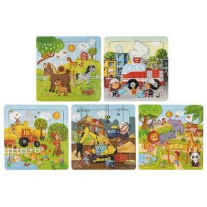 EXPOSITOR 15 PUZZLES DE MADERA INFANTILES 9 PCS SU