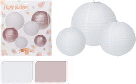 SET FAROLILLOS PAPEL ORO ROSA