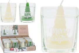 EXPOSITOR 12 VELAS EN VASO ALBOL NAVIDAD SURTIDOS