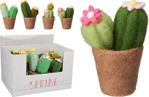 CACTUS CON FLORES EN MACETA FIELTRO SURTIDOS