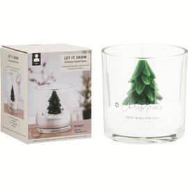 SET DIY VELA EN VASO 10X10CM ARBOL NAVIDAD Y CERA