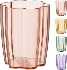 VASO 300ML FORMA FLOR COLORES SURTIDOS