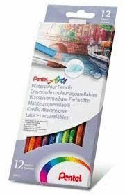 LAPIZ PENTEL ACUARELABLE 12 COLORES SURTIDOS