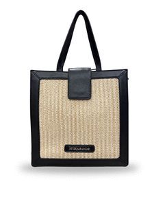 MOCHILA RAFIA MUJER JAVIER LARRAINZAR ARNEDO NEGRO
