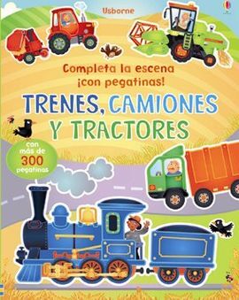 COMPLETA LA ESCENA ¡CON PEGATINAS! TRENES, CAMIONES Y TRACTORES