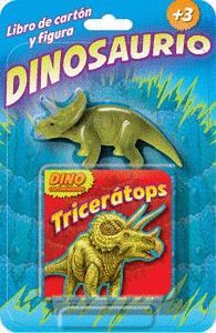 DINOSAURIOS. LIBRO CARTON Y FIGURA TRICERATOPS