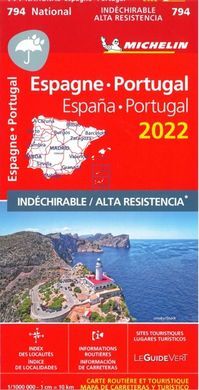 MAPA NATIONAL ESPAÑA, PORTUGAL 794  2022 - ALTA RESISTENCIA