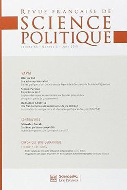 REVUE FRANÇAISE DE SCIENCE POLITIQUE 65 T3