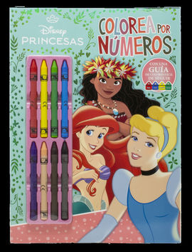 PRINCESAS. COLOREA POR NÚMEROS. CERAS