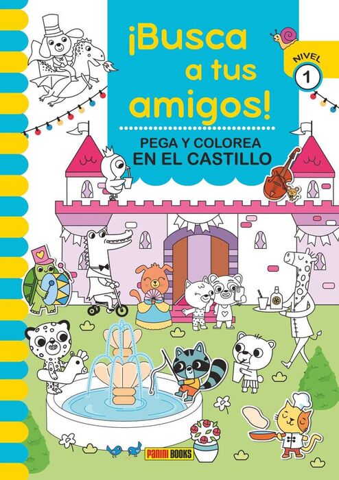 BUSCA A TUS AMIGOS CASTILLO PEGA Y COLOREA NIVEL 1