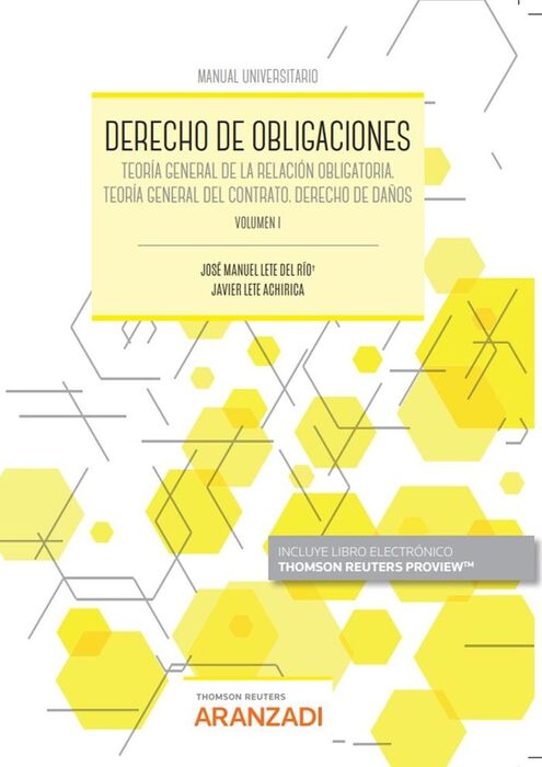 DERECHO DE OBLIGACIONES. VOLUMEN I
