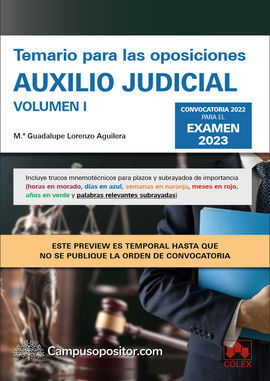 TEMARIO PARA LAS OPOSICIONES AUXILIO JUDICIAL VOLU