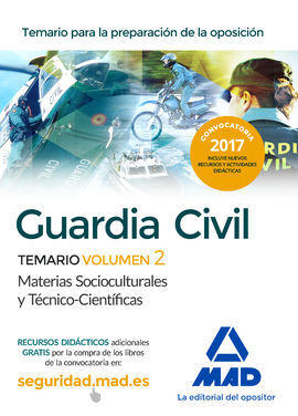 GUARDIA CIVIL TEMARIO PARA LA PREPARACIÓN DE OPOSICIÓN. MATERIAS SOCIOCULTURALES