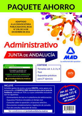 PAQUETE AHORRO ADMINISTRATIVO JUNTA DE ANDALUCÍA (TURNO LIBRE). AHORRA 111 ? (IN