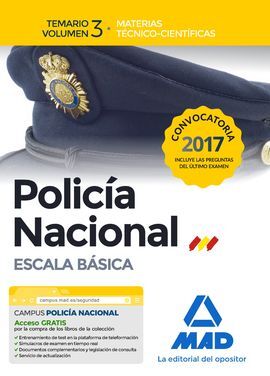 POLICÍA NACIONAL ESCALA BÁSICA. TEMARIO VOLUMEN 3