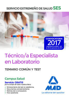 TÉCNICO/A ESPECIALISTA EN LABORATORIO DEL SERVICIO EXTREMEÑO DE SALUD (SES). TEM